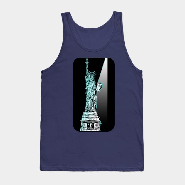 Statue of Liberty Spotlight Wireframe Tank Top by Aurora X